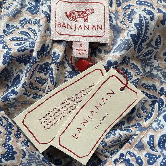 Anthropologie Banjanan Small Elise Top Ruffle Floral Button Up V-neck New R23 - Picture 8 of 8